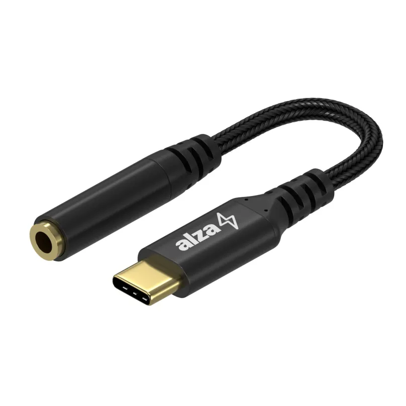 Redukcia AlzaPower USB-C (M) na 3.5mm Jack (F) 0.1m čierna