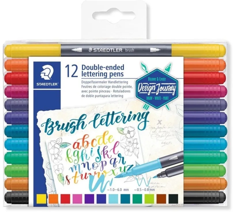 Fixy STAEDTLER Brush letter Duo 12 farieb