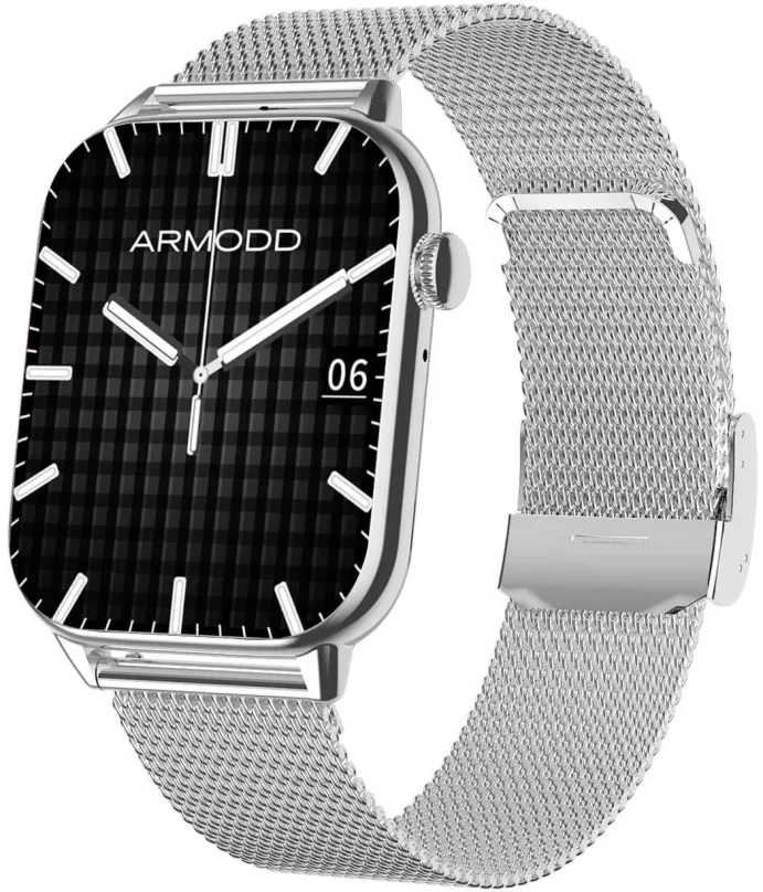 Chytré hodinky ARMODD Prime strieborná, kovový + silikónový remienok