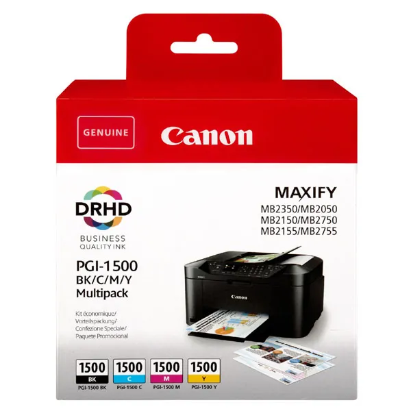 Canon originálny ink PGI-1500 BK/C/M/Y Multipack, CMYK, 400/3*300str., 9218B005, Canon MAXIFY MB2060