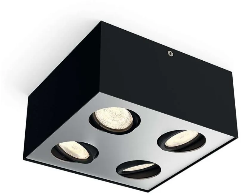 Philips 50494/30/P0 LED stropné bodové svietidlo Box 4x4,5W | 2000lm | 2200-2700K - stmievateľné, EyeComfort, čierna