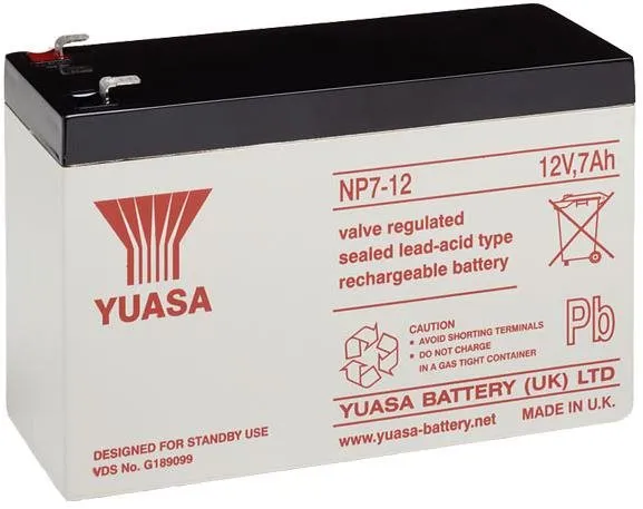 Batéria pre záložné zdroje YUASA 12V 7Ah bezúdržbová olovená batéria NP7-12, faston 4,7 mm