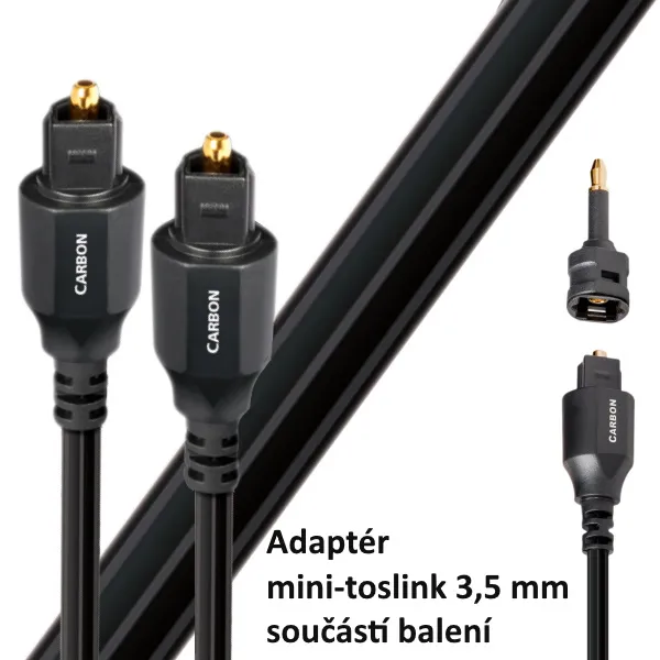 Audioquest Carbon Optilink 8,0 m - optický kábel Toslink (+ 3,5 mm mini adaptér)