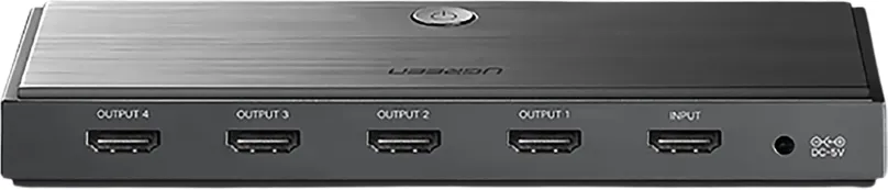 Rozbočovač Ugreen HDMI Splitter 1 In 4 Out, so 4 výstupmi, female konektory: 5× HDMI (HDMI