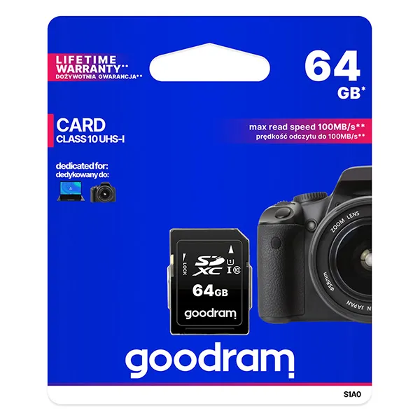 Goodram pamäťová karta Secure Digital Card, 64 GB, SDXC, S1A0-0640R12, UHS-I U1 (Class 10)