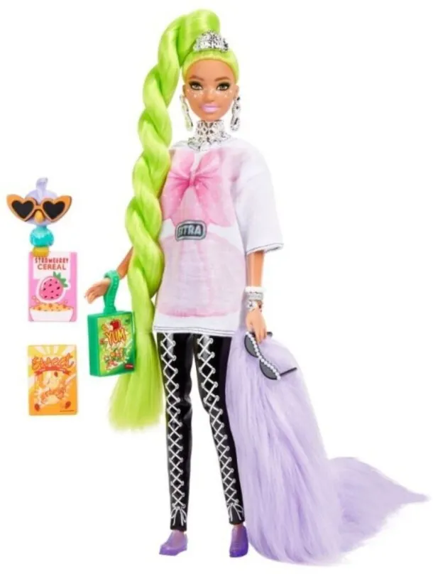 Bábika Barbie Extra - Neónovo Zelené Vlasy
