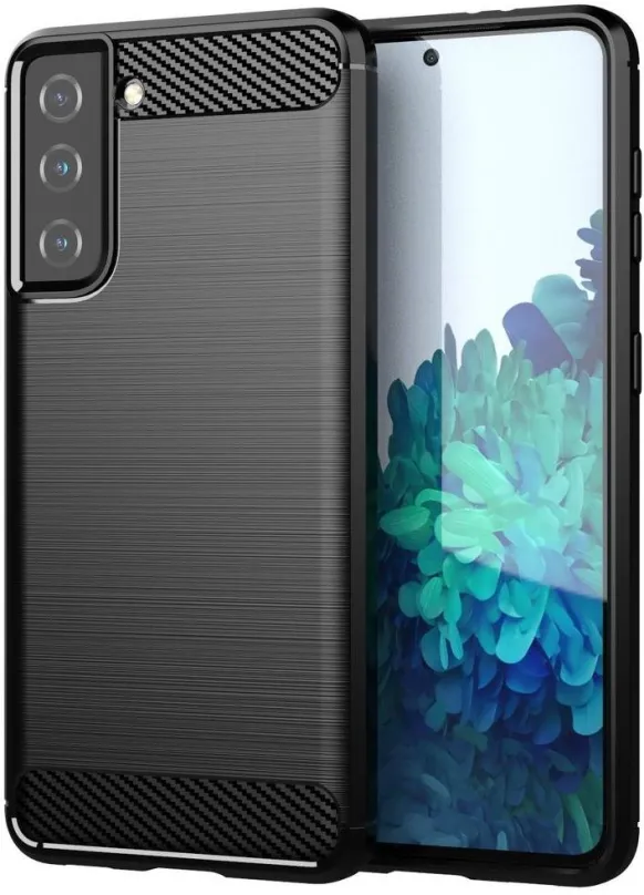 Kryt na mobil Carbon Case Flexible silikónový kryt na Samsung Galaxy S21 FE, čierny