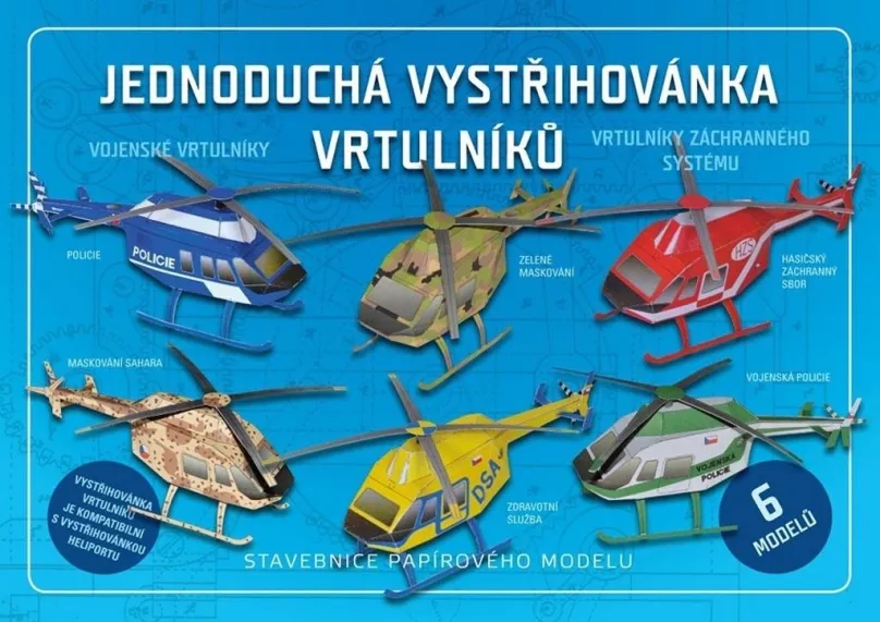 Vystrihovačky Jednoduchá vystrihovačka vrtuľníkov: Stavebnica papierového modelu