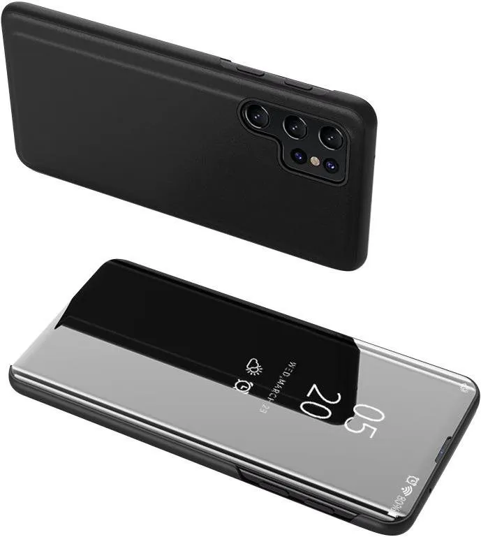 Puzdro na mobil MG Clear View knižkové puzdro pre Samsung Galaxy S23 Ultra, čierne