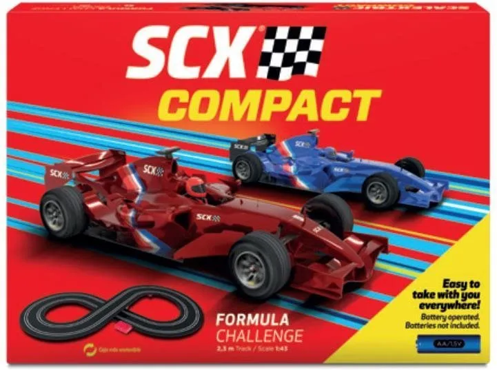 Autodráha SCX Compact Formula Challenge, elektrická, dĺžka trate 230 cm, 2 trate na dráhe,