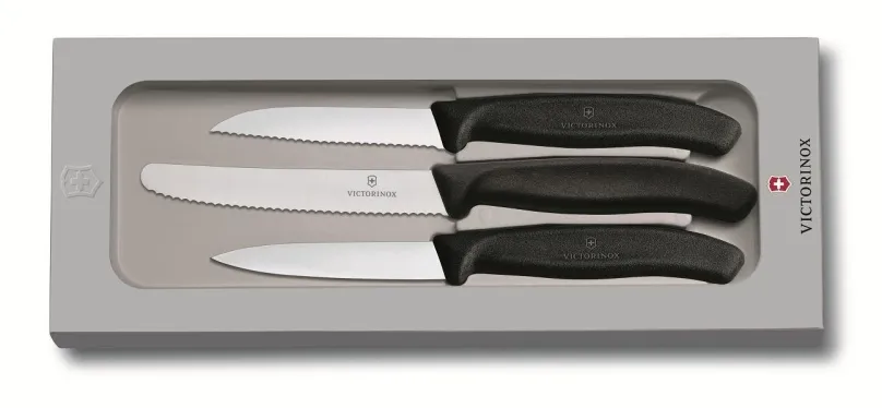 Sada nožov Victorinox sada nožov na zeleninu 3ks Swiss Classic plast čierny