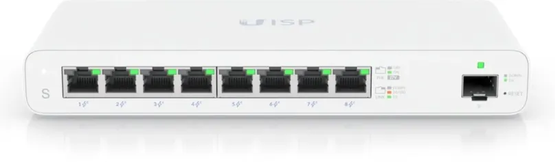 Switch Ubiquiti UISP Switch, 8x 10/100/1000Base-T, L2 a PoE (Power over Ethernet), prenos