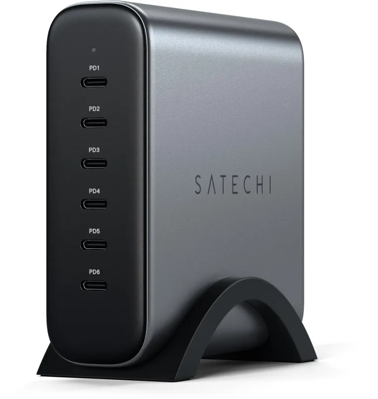 Nabíjačka do siete Satechi 200W USB-C 6-PORT Gan Charger Grey