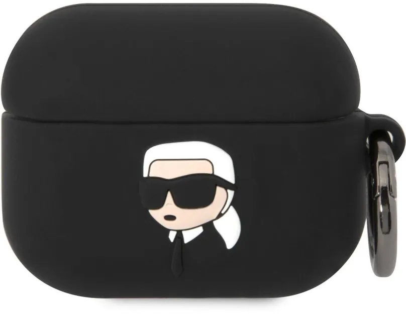 Puzdro na slúchadlá Karl Lagerfeld 3D Logo NFT Karl Head Silikónové Puzdro pre Airpods Pro Black