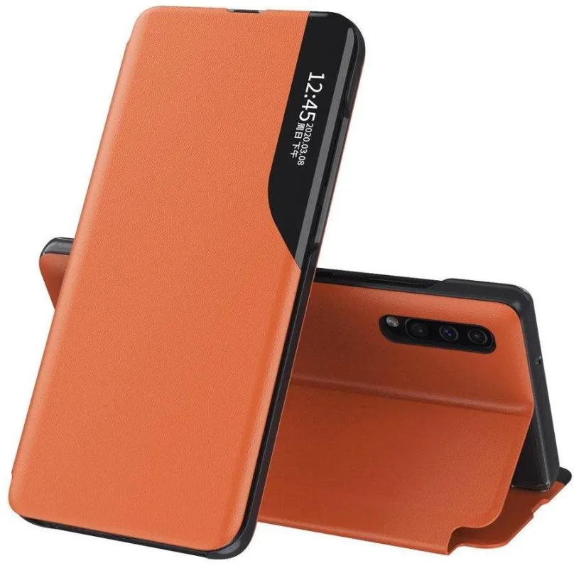 Puzdro na mobil Eco Leather View knižkové puzdro na Huawei P40 Pro, oranžové