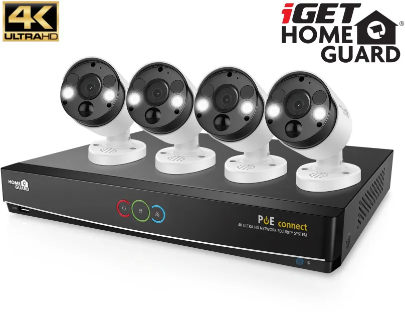 Kamerový systém iGET HOMEGUARD HGNVK84904 + 4x HGNVK936CAM, rozlíšenie až , kompatibilný s