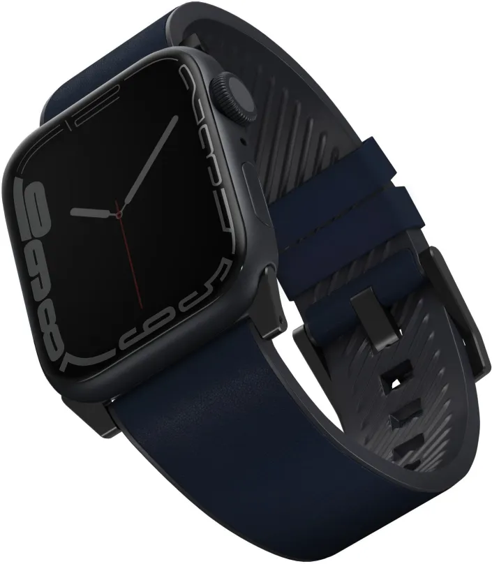 Remienok Uniq Straden vodeodolný kožený remienok pre Apple Watch 45/44/42MM modrý