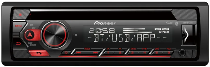 Autorádio Pioneer DEH-S420BT, s CD mechanikou, výkon zosilňovača 4x50 W, veľkosť 1 DIN, po