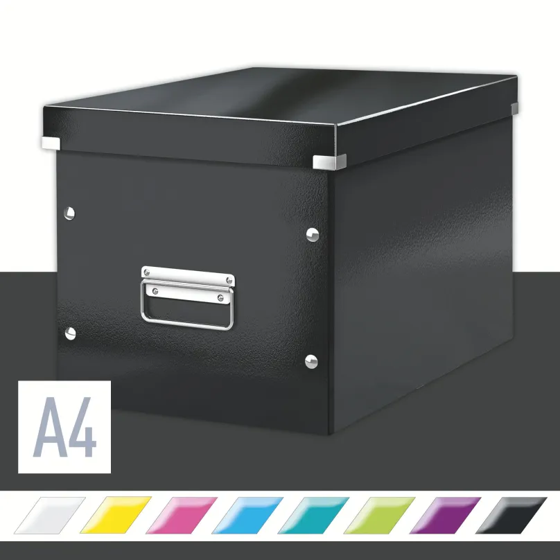 Archivačná krabica LEITZ WOW Click & Store A4 32 x 31 x 36 cm, čierna