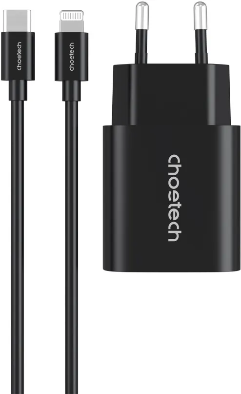 Nabíjačka do siete ChoeTech PD20W Type-C Wall Charger + MFi USB-C to Lightning Cable, black