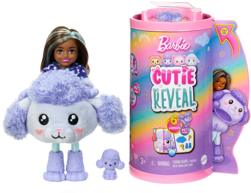 Bábika Barbie Cutie Reveal Chelsea pastelová edícia - Pudel