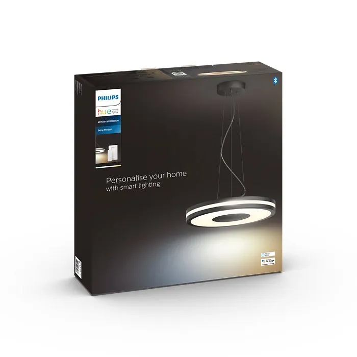 Philips Hue 8718696175286 LED závesný luster Being závesné svítidlo 1x27W | 2400lm | 2200-6500K - White Ambiance, diaľkové ovládanie, Bluetooth, stmievateľné, hliník