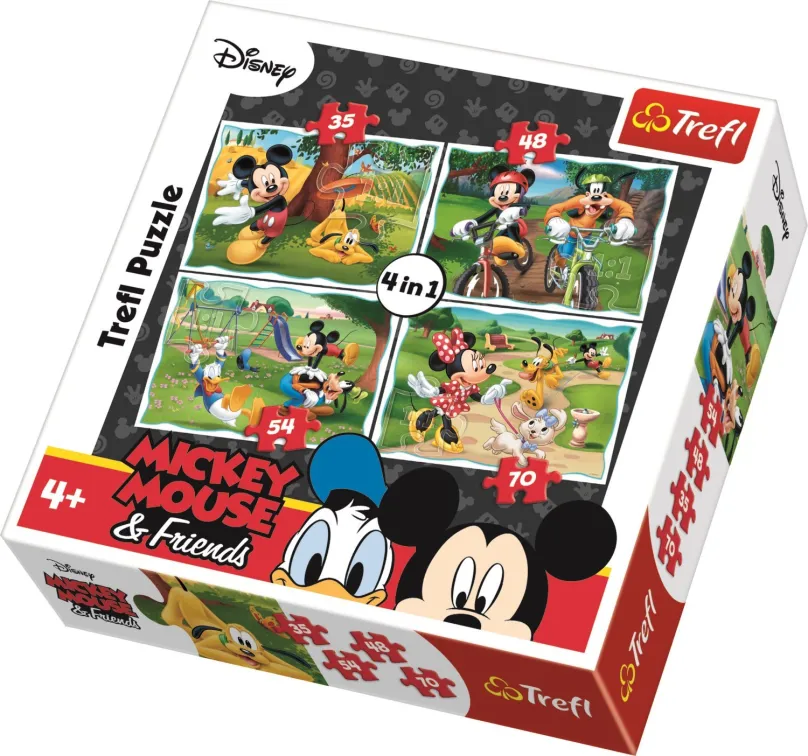 Puzzle Trefl Puzzle Mickey Mouse a priatelia v parku 4v1 (35,48,54,70 dielikov)