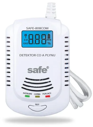 Detektor plynov Kombinovaný detektor CO, horľavých a výbušných plynov SAFE 808COM