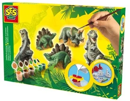 Kreatívna sada SES Sadrový trojkomplet - dinosaury