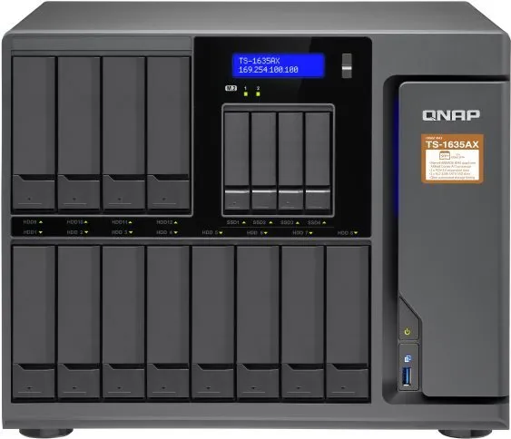 NAS QNAP TS-1635AX-8G, 16×, CPU Marvell Armada 1,6 GHz, 8 GB DDR4 (max. 16 GB), 3 × USB 3