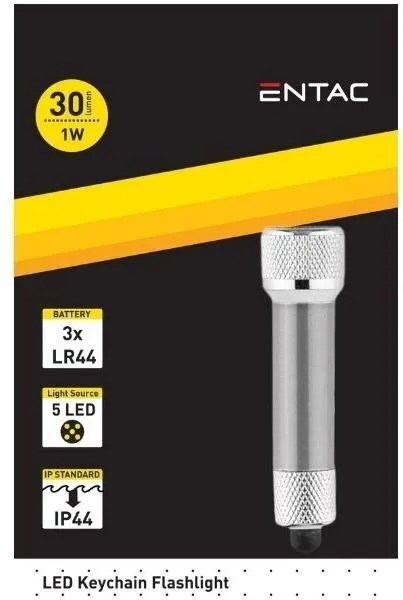 LED svietidlo Entac LED svietidlo na kľúče 1W hliník strieborná