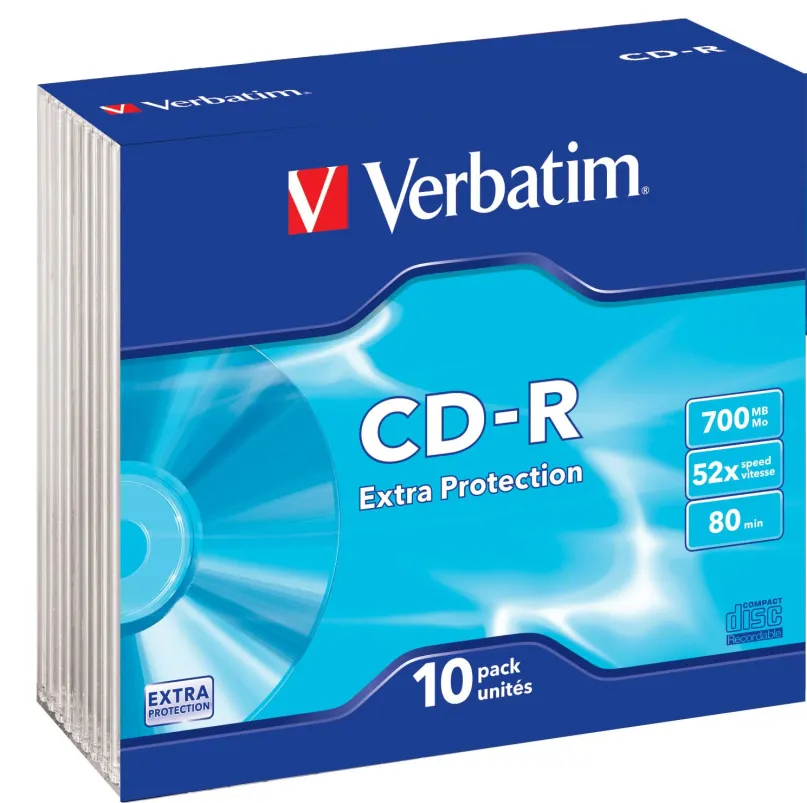 Médiá VERBATIM CD-R 700MB, 52x, slim case 10 ks