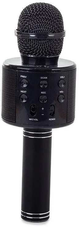 Detský mikrofón Verk 01377 Karaoke Bluetooth mikrofón, 1800mAh, čierny