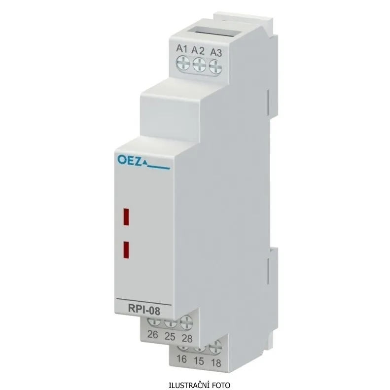 OEZ RPI-16-001-X230-SE /43250/ extra tichý stýkač/relé prepínací kontakt 16A cievka 230V aj 24VDC/AC zelená kontrolka