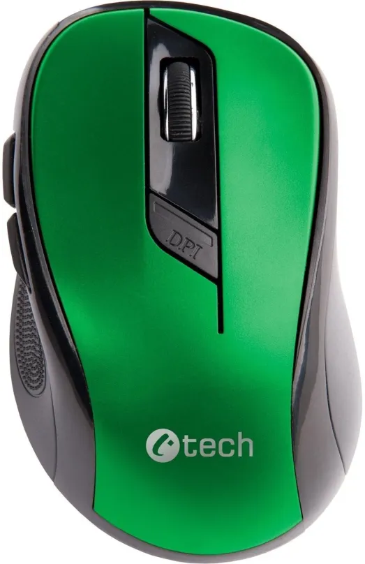 Myš C-TECH WLM-02 zelená, bezdrôtová, optická, pre pravákov, pripojenie cez USB, bezdrôt