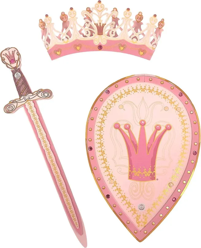 Meč Liontouch Kráľovná Rosa set - Meč, štít a koruna