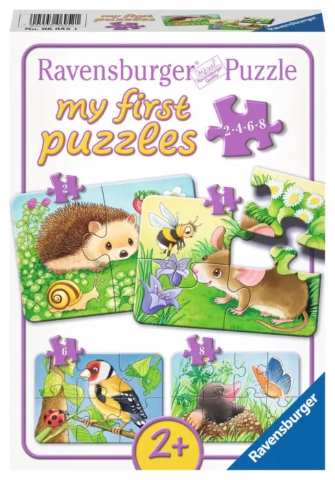 RAVENSBURGER Moje prvé puzzle Zvieratká v záhrade 4v1 (2,4,6,8 dielikov)