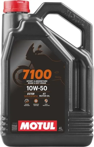 Motorový olej MOTUL 7100 10W50 4T 4L, 10W-50, syntetický, pre 4-taktné motory, API JASO MA