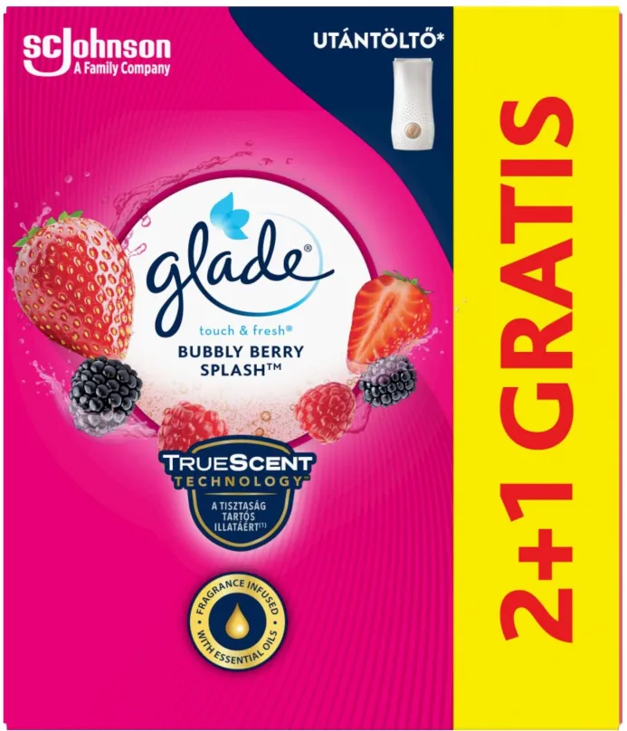 Osviežovač vzduchu GLADE Touch&Fresh Bubble Berry Splash náplň 3x 10 ml