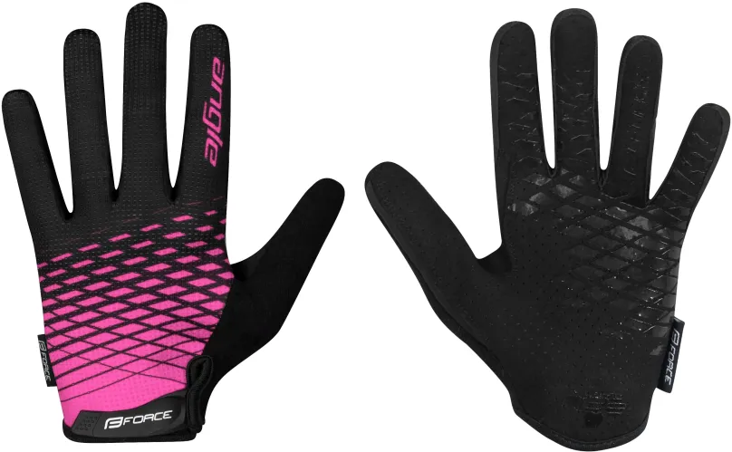 Cyklistické rukavice Force MTB ANGLE, ružovo-čierne M