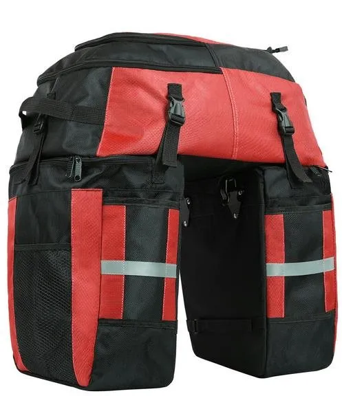 Taška na bicykel Rhinowalk taška 3v1 na zadný nosič E20665BR 75L červená