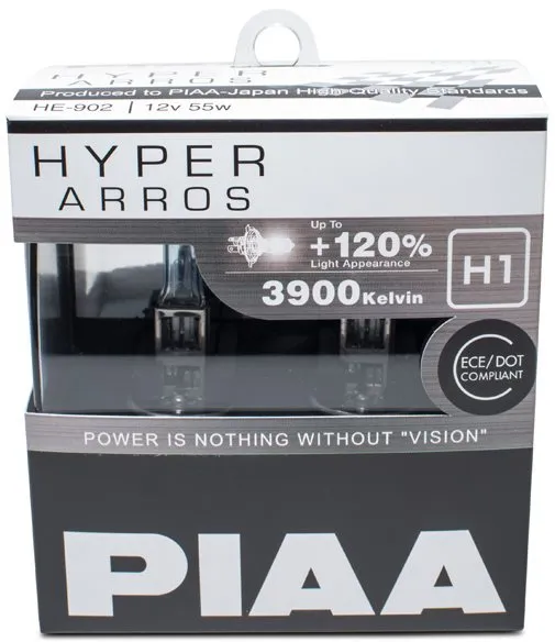 Autožiarovka PIAA Hyper Arros 3900K H1 - o 120 percent vyššiu svietivosť, zvýšený jas