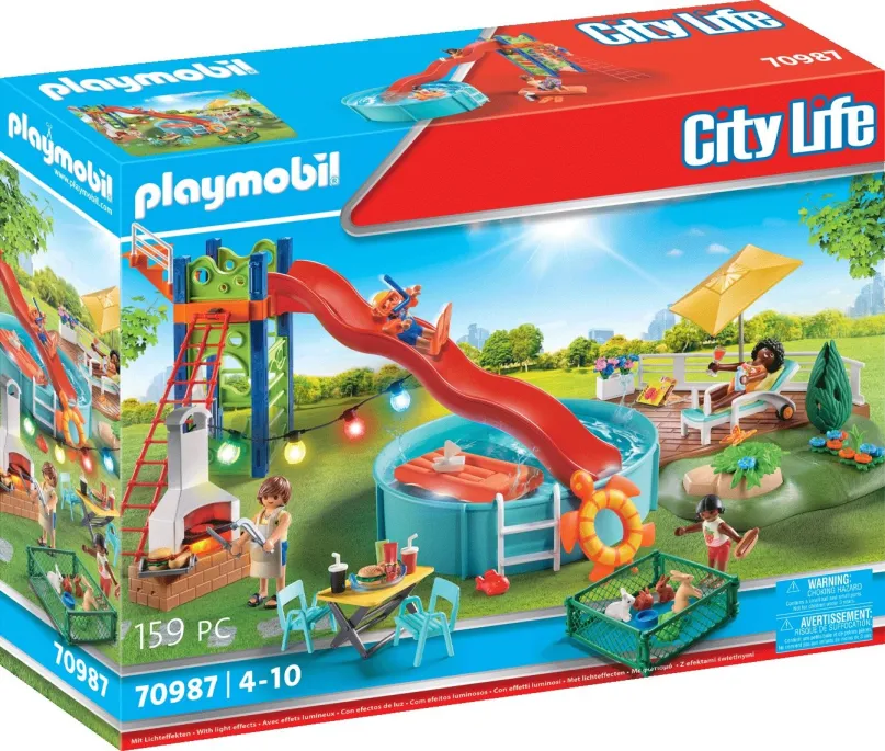 Stavebnica Playmobil 70987 Bazénová párty so šmykľavkou