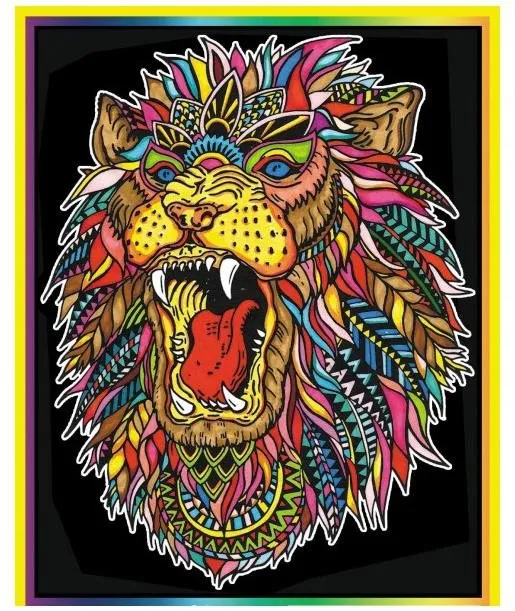 Omaľovánky Colorvelvet zamatový obrázok - leví kráľ