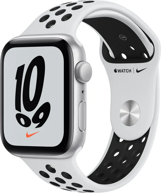 Chytré hodinky Apple Watch Nike SE 44mm Strieborný hliník s platinovým / čiernym športovým remienkom Nike