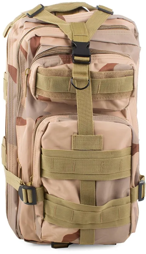 Batoh Verk 14359 Vojenský batoh, béžový, 30 l, rozmery: 43 x 24 x 25 cm, unisex prevedený