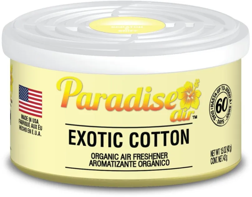 Vôňa do auta Paradise Air Organic Air Freshener, vôňa Exotic Cotton