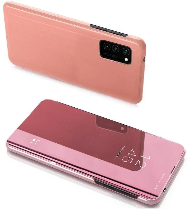 Puzdro na mobil Clear View knižkové puzdro na Huawei P40 Lite, ružové