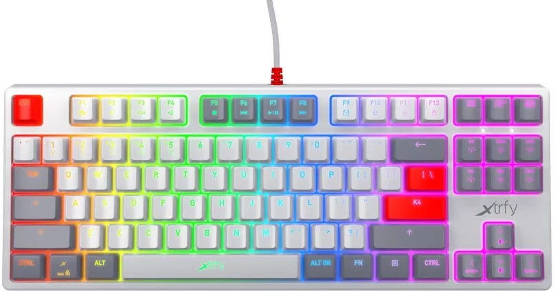 Herná klávesnica XTRFY K4 TKL RGB, Kailh Red, Retro - US
