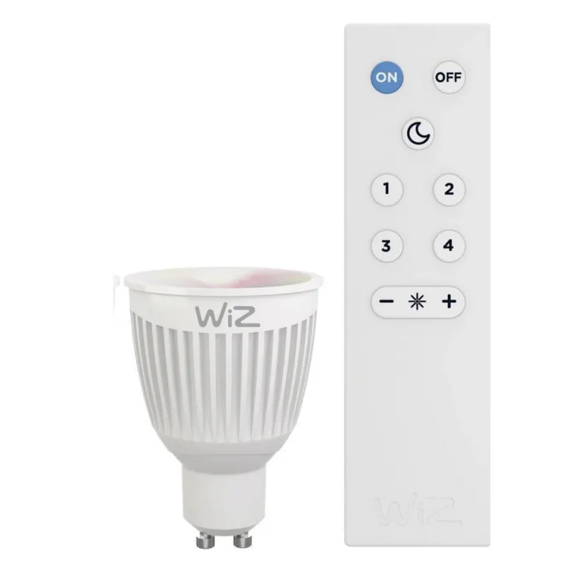 Trio 956-88 inteligentná LED žiarovka 1x6,5W | GU10 | 360lm | 2200-6500K | RGBW - stmievateľná, nastavenie teploty osvetlenia, technológia WiZ, diaľkové ovládanie, pamäťová funkcia, biela